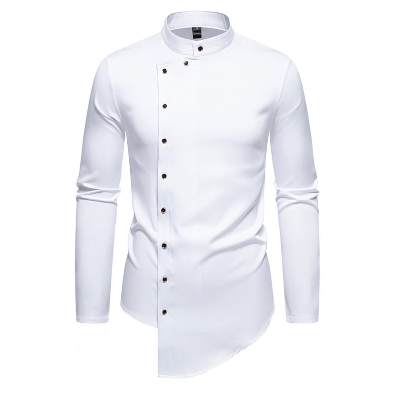 Herren Hemd Modern Asymmetrisch Eleganter Kragen