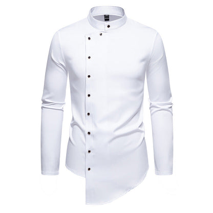 Herren Hemd Modern Asymmetrisch Eleganter Kragen