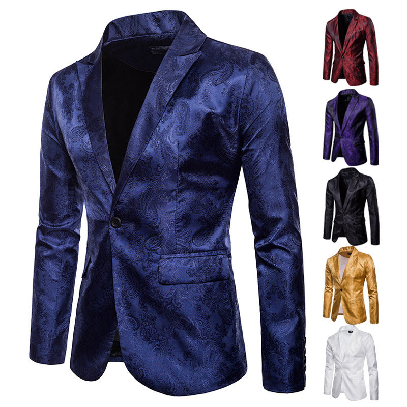 Herren Sakko Pailletten Elegant Floral Modern