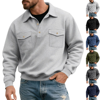Herren Pullover Lässig Mit Pattentaschen Groß - BerlinGlamour