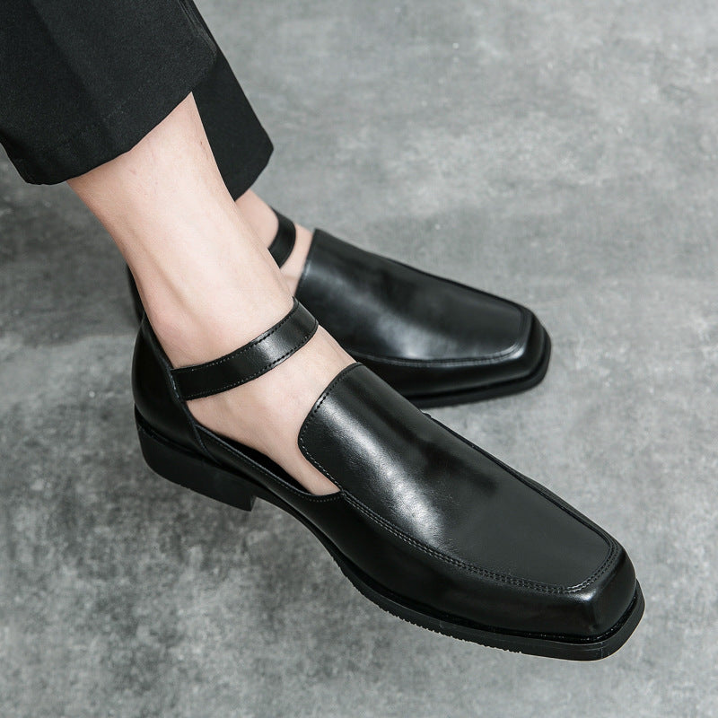 Damen Lederschuhe Elegantes Design Schnallenverschluss Schwarz - BerlinGlamour
