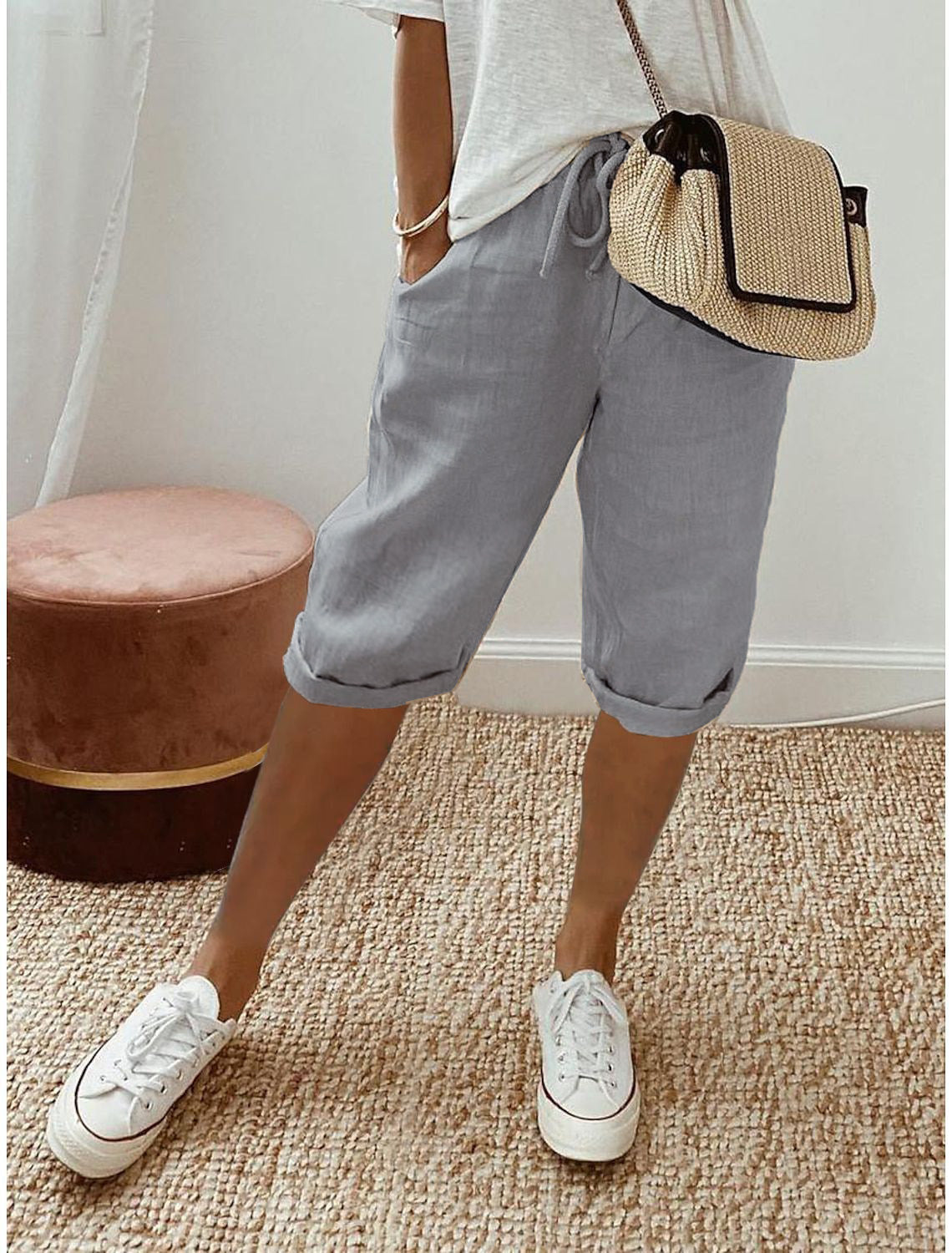 Luftige Damen Shorts Leinen Sommer