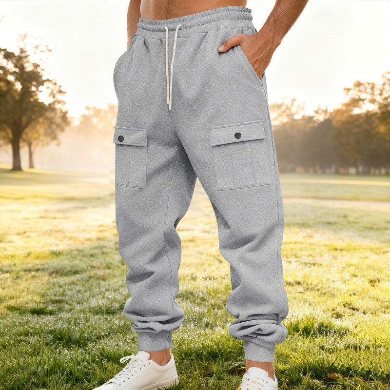 Herren Trainingshose Cargo Bequem Elastisch Mit Seitentaschen