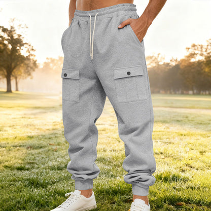 Herren Trainingshose Cargo Bequem Elastisch Mit Seitentaschen