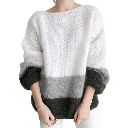 Damen Strickpullover Weich Modisch Lässig