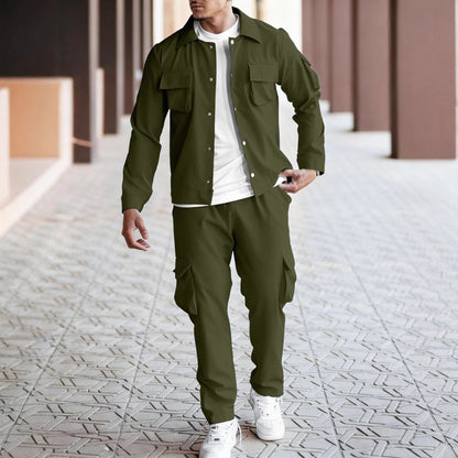 Herren Cargo-Jacke und Hose Multifunktions Outfit - BerlinGlamour