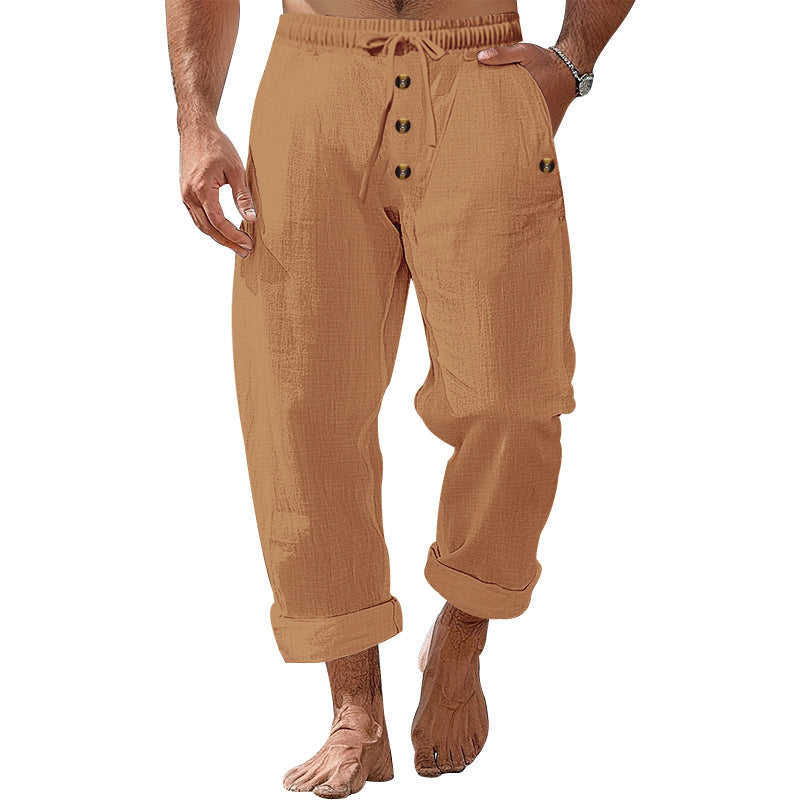Herren Strandhose Leicht Baumwolle Sommerhose