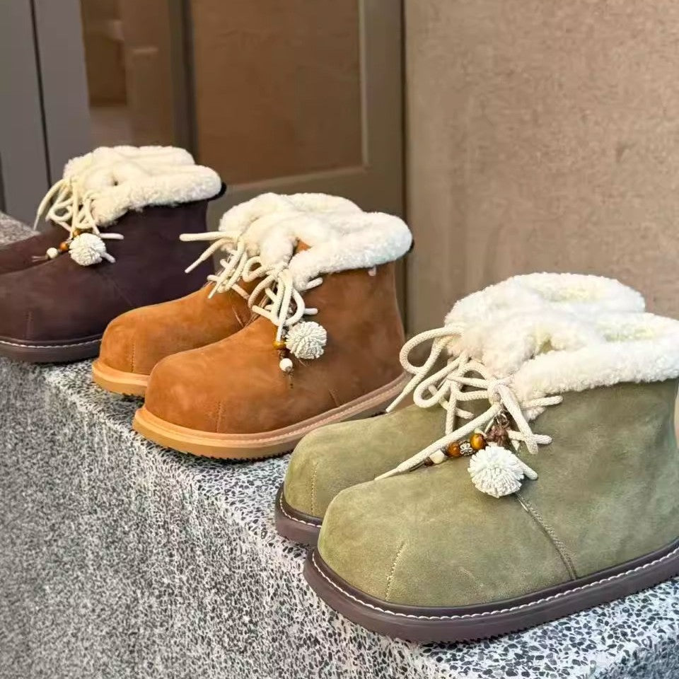 Damen Winterboots Weiche Kunstfellstiefel Warm