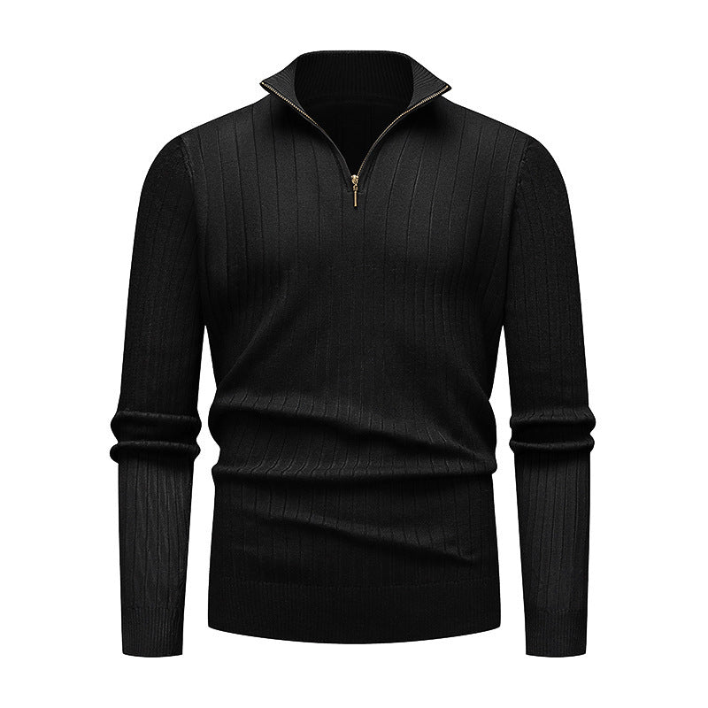 Herren Strickpullover Modern Stehkragen Reißverschluss Hochwertig