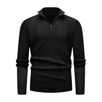 Herren Strickpullover Modern Stehkragen Reißverschluss Hochwertig