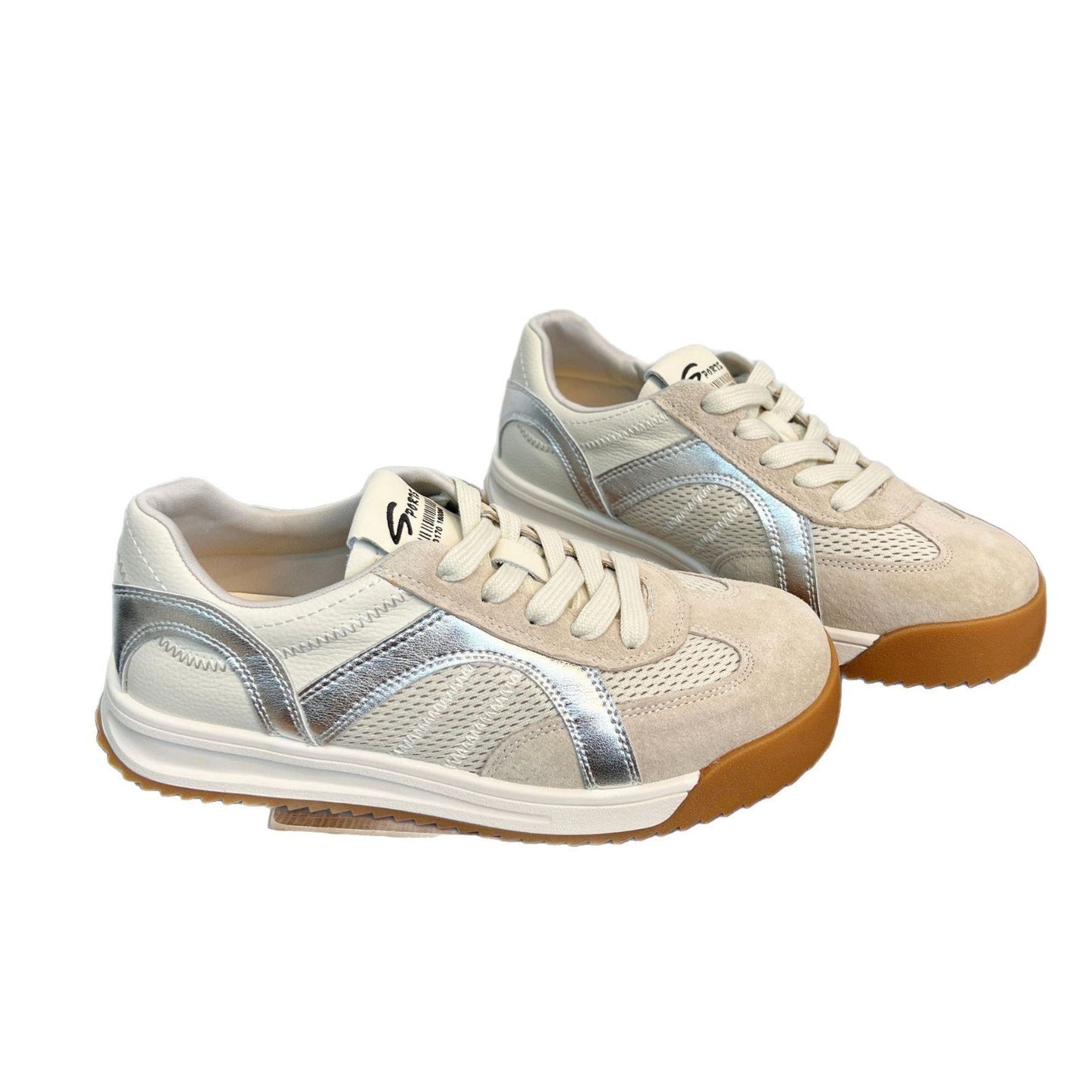 Damen Sneaker Sportlich Atmungsaktiv Veloursleder Schuhe