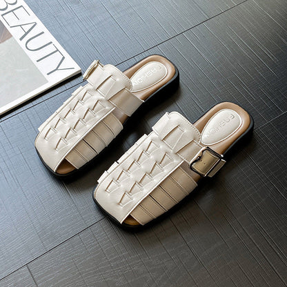 Damen Mules Bequem Elegant mit Riemen Schuhe Damen