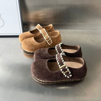 Damen Mokassins Weich Wildleder Schnalle Schuhe