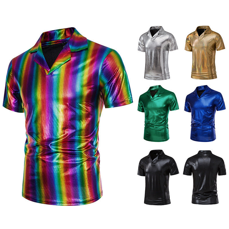 Herren Hemd Kurzarm Modern Glänzend Berlin Style
