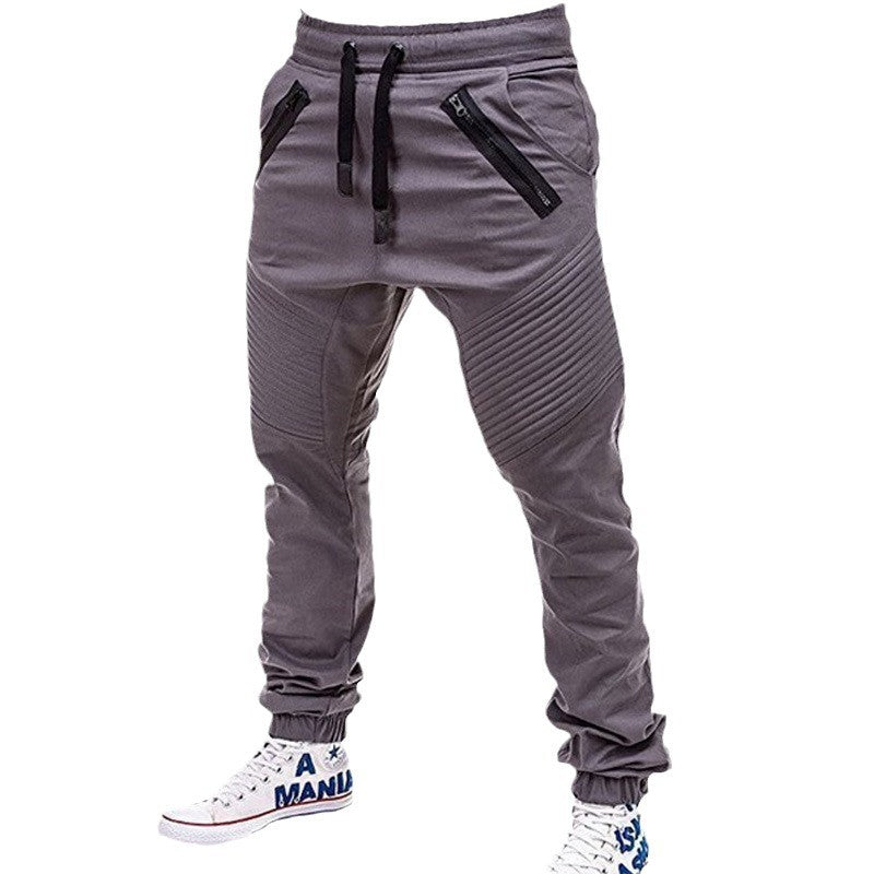 Herren Cargo-Hose Reißverschluss Taschen Rippstrick Modern
