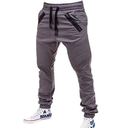 Herren Cargo-Hose Reißverschluss Taschen Rippstrick Modern