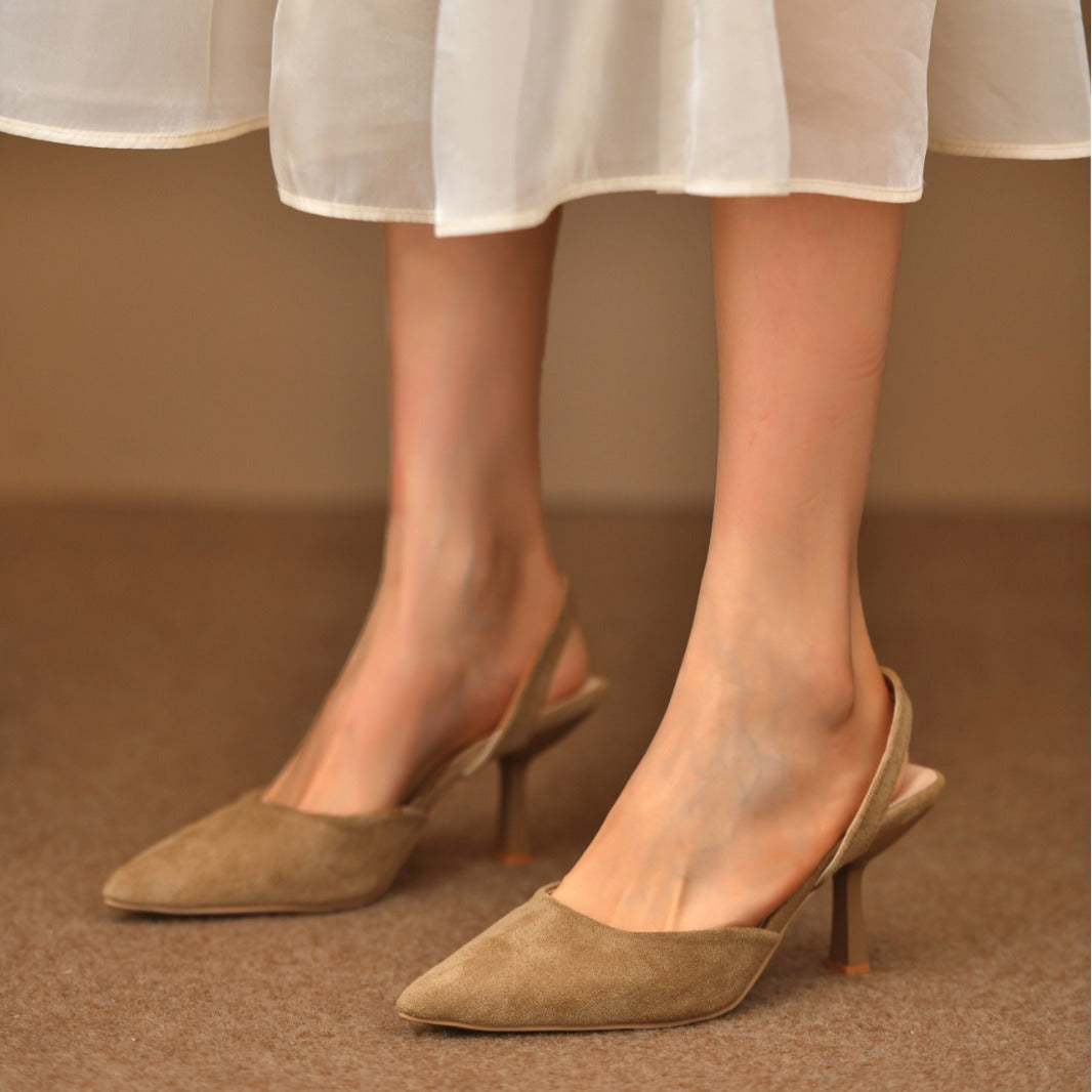 Damen Pumps Slingback Weichleder Elegant Spitze - BerlinGlamour