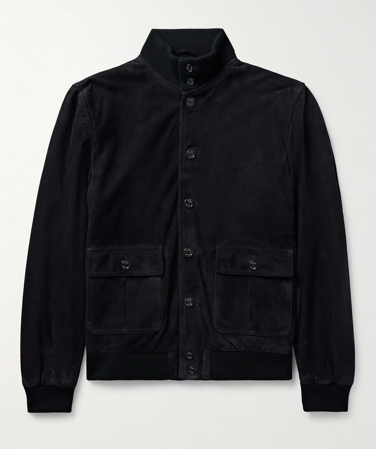 Herren Lederjacke Modern Wildleder Bikerstyle Schwarz