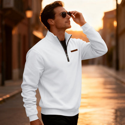 Herren Sportpullover Halbhoch Reißverschluss Modern
