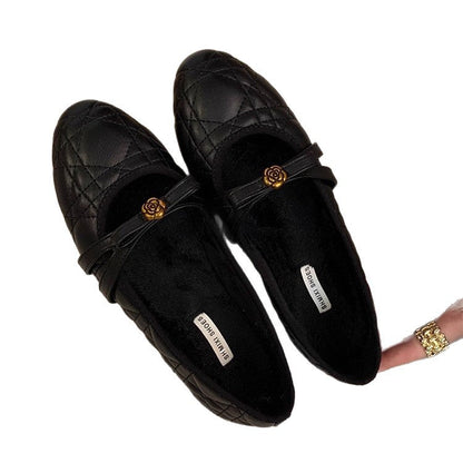 Damen Ballerinas Elegante Schuhe mit Riemen Optik