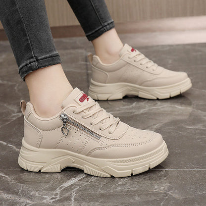 Damen Sneaker Sportlich Chunky mit Reißverschluss Rutschfest