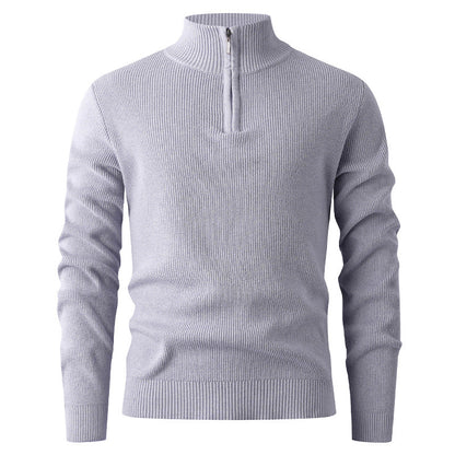 Herren Strickpullover Stehkragen Modern Reißverschluss