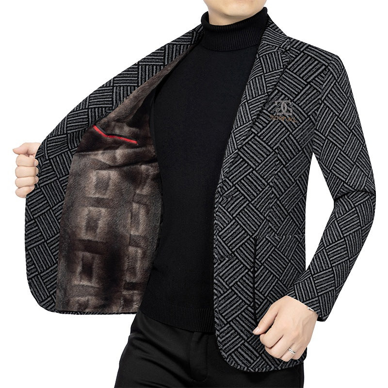 Herren Blazer Jacke Gestreift Modern mit Futter - BerlinGlamour