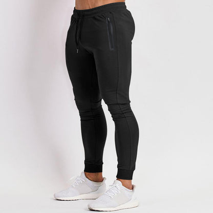 Herren Fitnesshose Sportlich Atmungsaktiv mit Reißverschlusstaschen