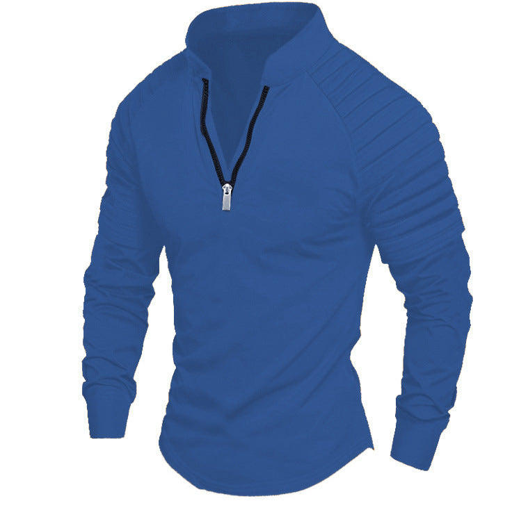 Herren Trainingsshirt Hochkragen Reißverschluss Sportlich