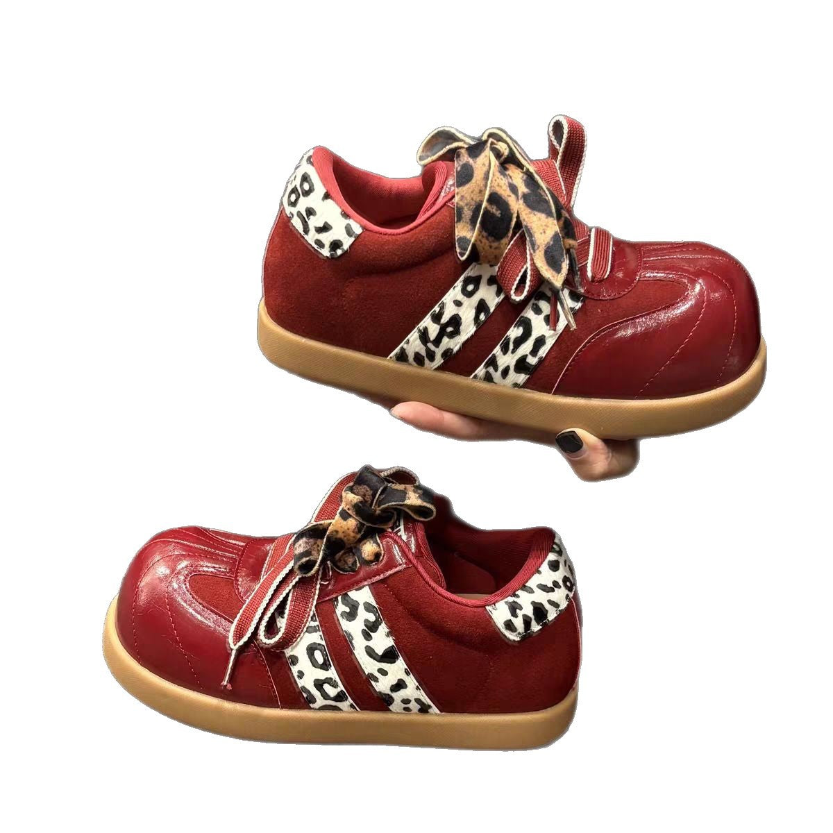 Damen Sneaker Sportlich Animalprint Schnürsystem Moderne