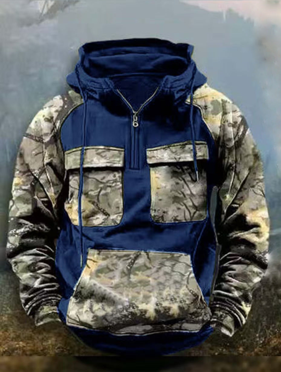 Herren Camo Kapuzenpullover Funktionsshirt Sportlich