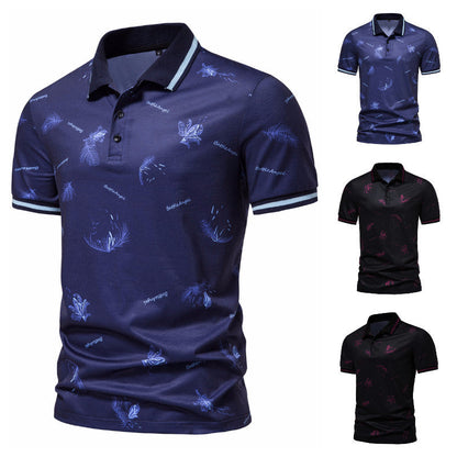 Herren Polohemd Modern Floralmuster Berlin Style - BerlinGlamour