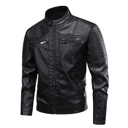 Leder Motorradjacke Herren Modern mit Nieten und Schutzpolster