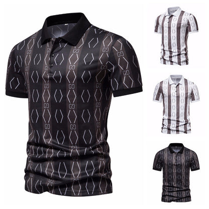 Herren Poloshirt Modern Grafik Kragen Trend