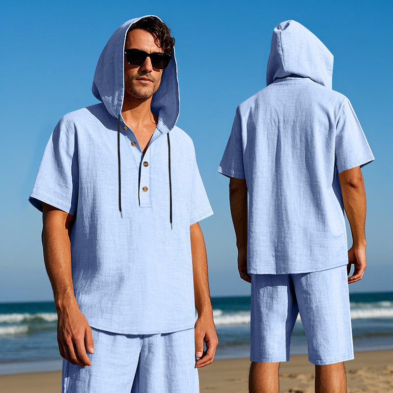 Herren Sportswear Kapuzenhemd Shorts Set Casual - BerlinGlamour