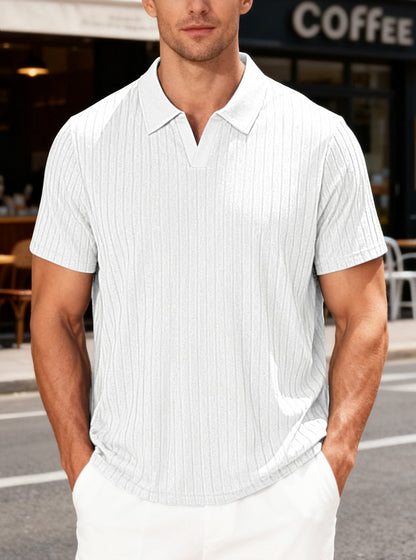 Herren Poloshirt Strukturiertes Muster Modern