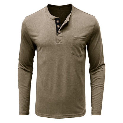 Herren Langarmshirt Mit Knöpfen Modern Sportlich