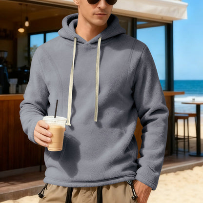 Herren Fleece Pullover Kapuze Warm Modern