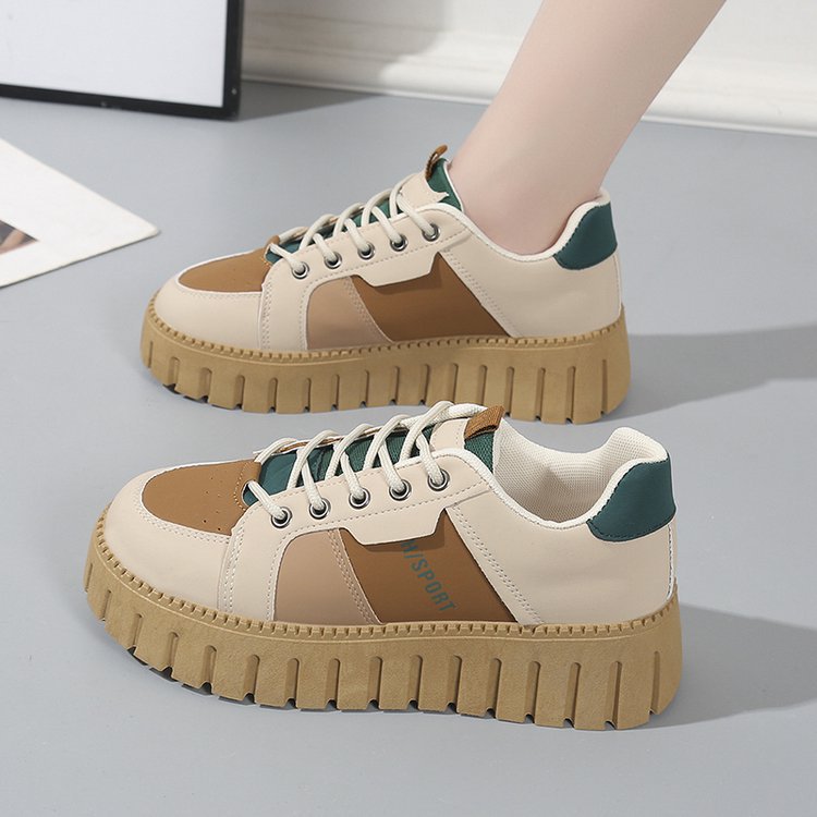 Damen Plateau Sneaker Hoch Modisch mit Struktursohle