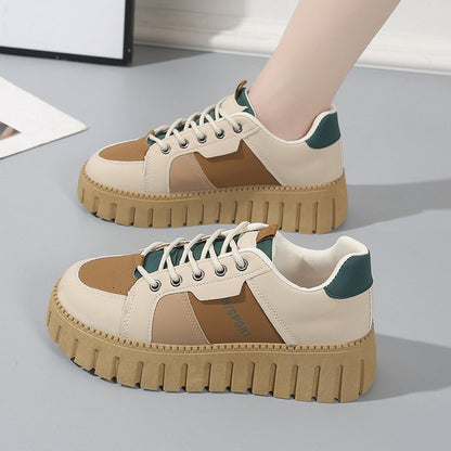 Damen Plateau Sneaker Hoch Modisch mit Struktursohle