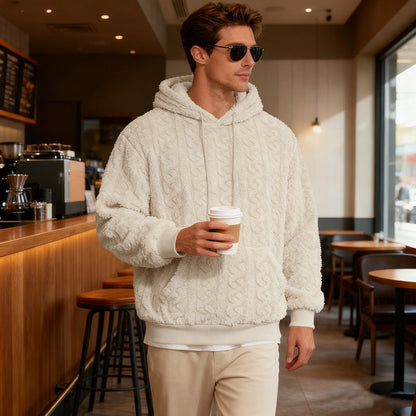 Herren Hoodie Fleece Weich Warm Strukturierung
