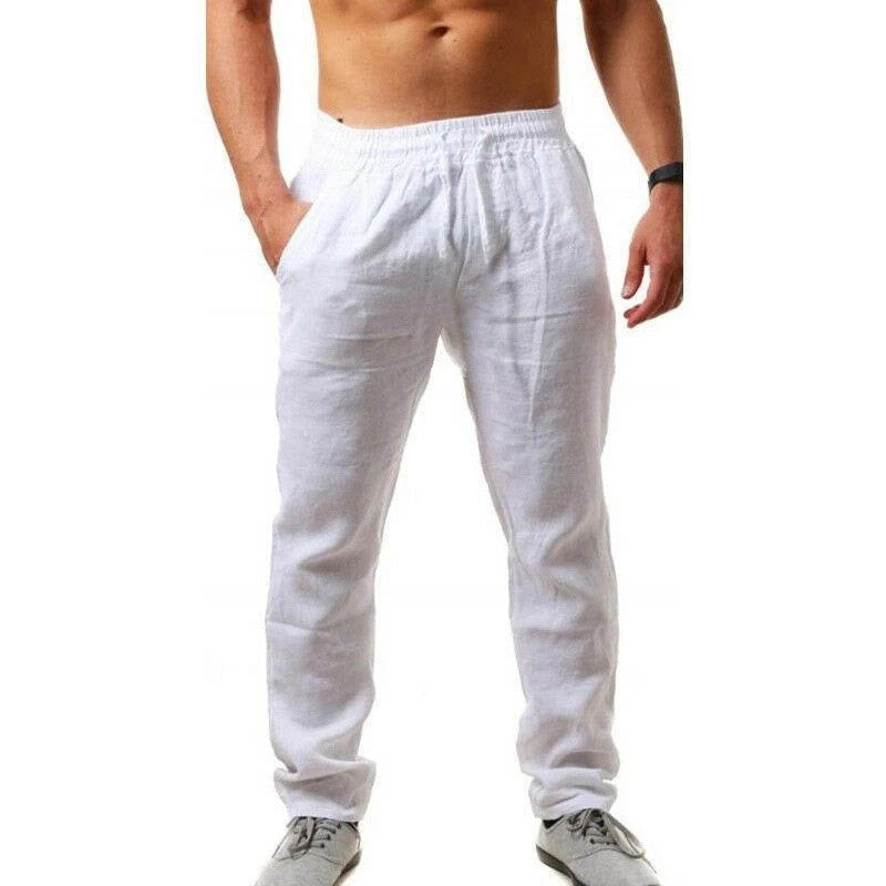 ein Beispiel für einen neuen Titel: Elegantes Leinenhose mit elastischem Bund und seitlichen Taschen