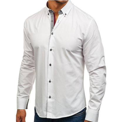 Herren Hemd Slim Fit Kentkragen Elegantes Business