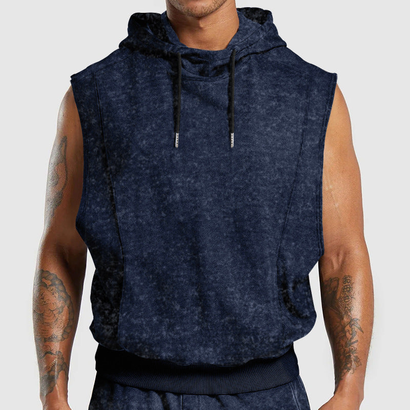 Herren Kapuzenshirt Ärmellos Weich Sweatshirt Sportlich