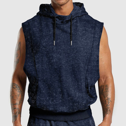 Herren Kapuzenshirt Ärmellos Weich Sweatshirt Sportlich