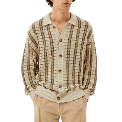 Herren Strickjacke Elegantes Lochmuster Design