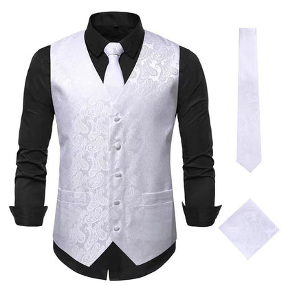 Herren Weste Elegant Paisley Muster Schlank