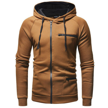 Herren Hoodie Funktionstaschen Reißverschluss Modern