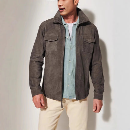 Herren Lederjacke Wildleder Schnitt Berlin Elegant