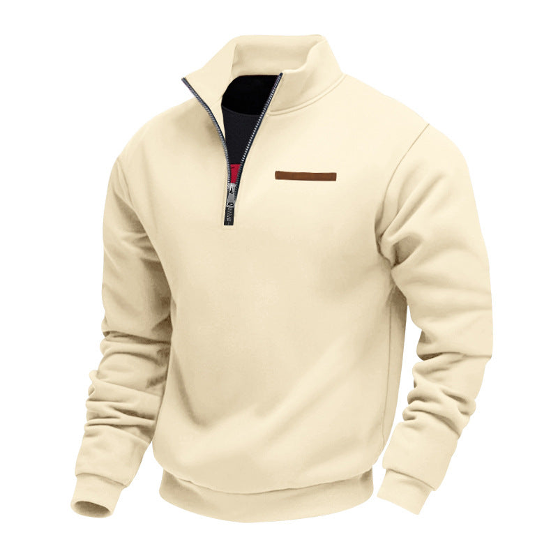 Herren Fleece-Pullover Mit Halbem Reißverschluss Warm